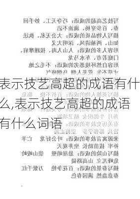 表示技艺高超的成语有什么,表示技艺高超的成语有什么词语