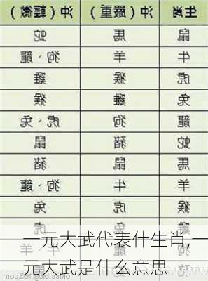 一元大武代表什生肖,一元大武是什么意思