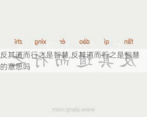 反其道而行之是智慧,反其道而行之是智慧的意思吗