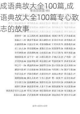 成语典故大全100篇,成语典故大全100篇专心致志的故事