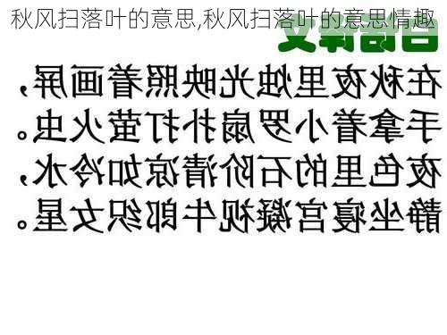 秋风扫落叶的意思,秋风扫落叶的意思情趣