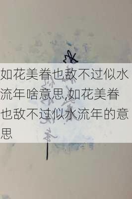 如花美眷也敌不过似水流年啥意思,如花美眷也敌不过似水流年的意思