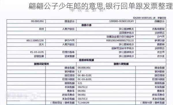 翩翩公子少年郎的意思,银行回单跟发票整理