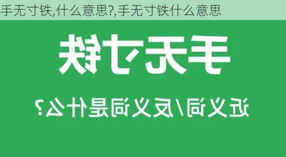 手无寸铁,什么意思?,手无寸铁什么意思