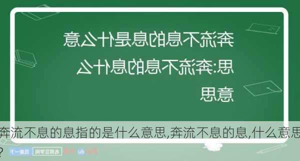 奔流不息的息指的是什么意思,奔流不息的息,什么意思?