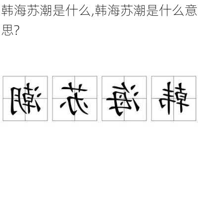 韩海苏潮是什么,韩海苏潮是什么意思?