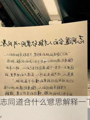 志同道合什么意思解释一下,