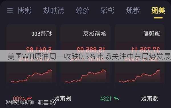 美国WTI原油周一收跌0.3% 市场关注中东局势发展