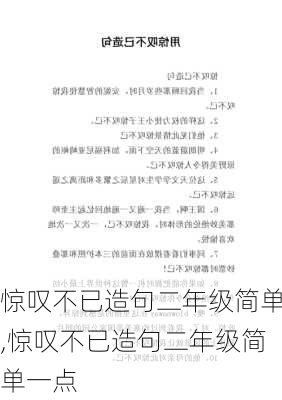 惊叹不已造句二年级简单,惊叹不已造句二年级简单一点