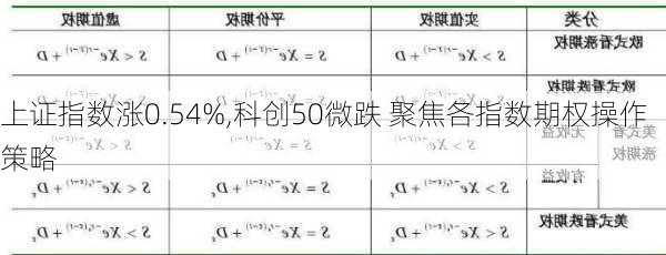 上证指数涨0.54%,科创50微跌 聚焦各指数期权操作策略