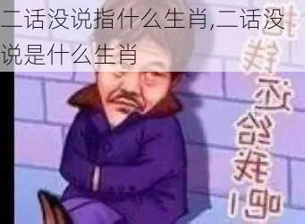 二话没说指什么生肖,二话没说是什么生肖