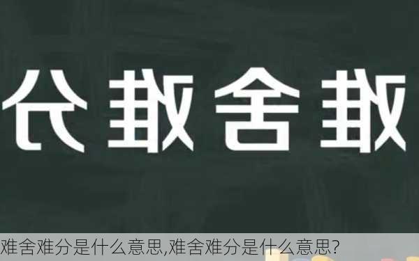 难舍难分是什么意思,难舍难分是什么意思?