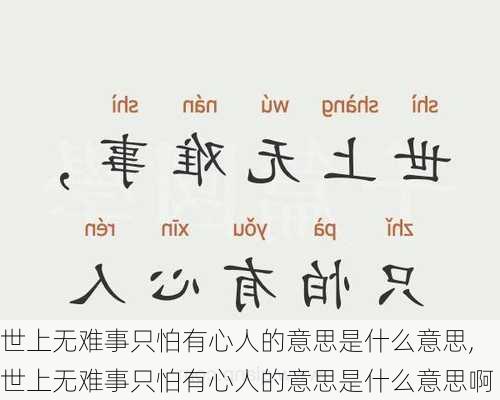 世上无难事只怕有心人的意思是什么意思,世上无难事只怕有心人的意思是什么意思啊