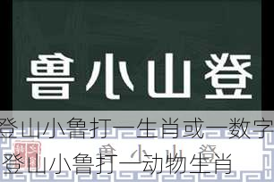 登山小鲁打一生肖或一数字,登山小鲁打一动物生肖