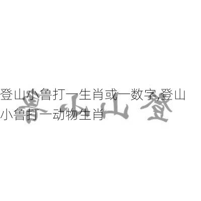 登山小鲁打一生肖或一数字,登山小鲁打一动物生肖