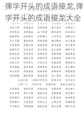 弹字开头的成语接龙,弹字开头的成语接龙大全