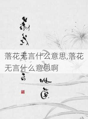 落花无言什么意思,落花无言什么意思啊