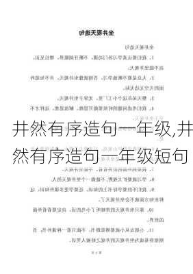 井然有序造句一年级,井然有序造句一年级短句