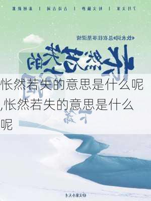 怅然若失的意思是什么呢,怅然若失的意思是什么呢