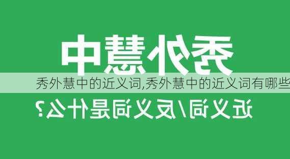 秀外慧中的近义词,秀外慧中的近义词有哪些