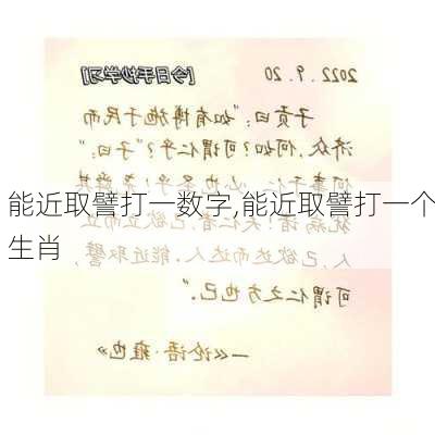 能近取譬打一数字,能近取譬打一个生肖