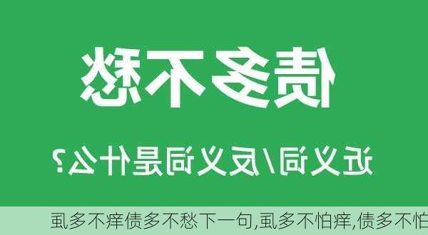 虱多不痒债多不愁下一句,虱多不怕痒,债多不怕