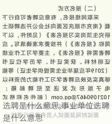 选聘是什么意思,事业单位选聘是什么意思