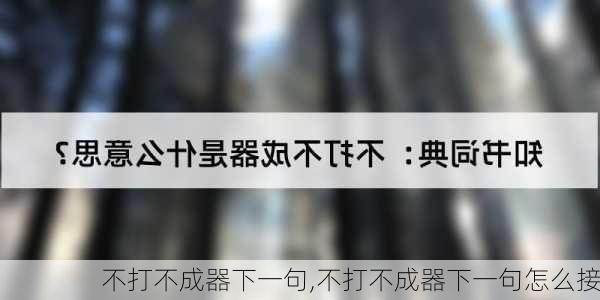 不打不成器下一句,不打不成器下一句怎么接