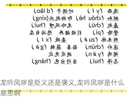 龙吟凤哕是贬义还是褒义,龙吟凤哕是什么意思啊