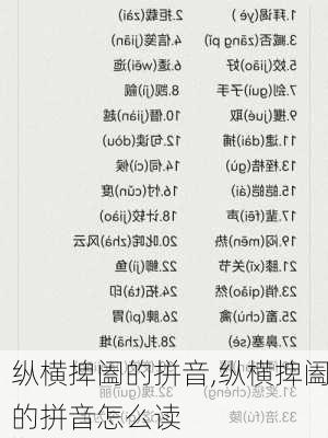 纵横捭阖的拼音,纵横捭阖的拼音怎么读
