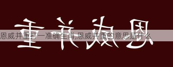 恩威并重打一准确生肖,恩威并重的意思是什么