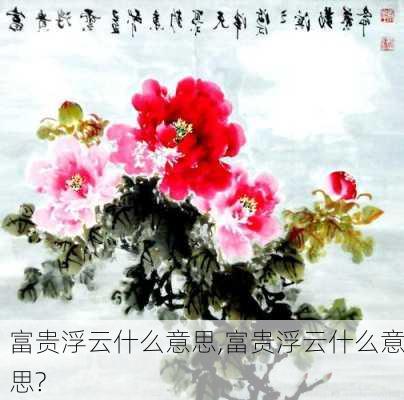 富贵浮云什么意思,富贵浮云什么意思?