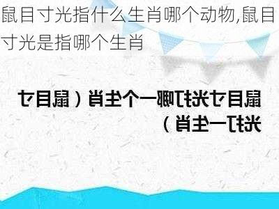 鼠目寸光指什么生肖哪个动物,鼠目寸光是指哪个生肖