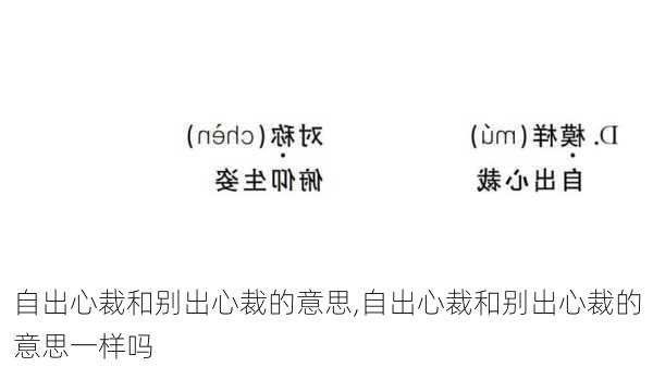 自出心裁和别出心裁的意思,自出心裁和别出心裁的意思一样吗