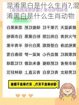 混淆黑白是什么生肖?,混淆黑白是什么生肖动物