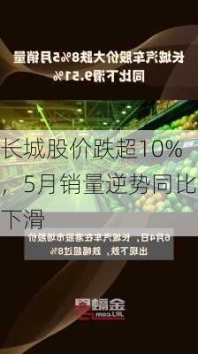 长城股价跌超10%，5月销量逆势同比下滑