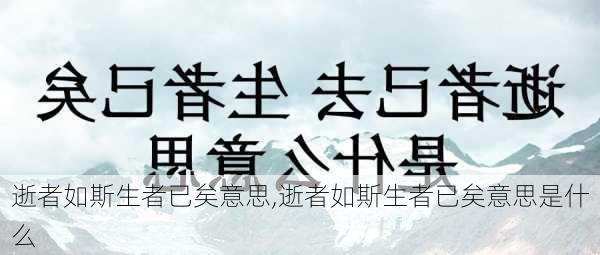 逝者如斯生者已矣意思,逝者如斯生者已矣意思是什么