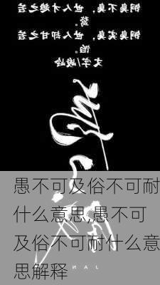 愚不可及俗不可耐什么意思,愚不可及俗不可耐什么意思解释