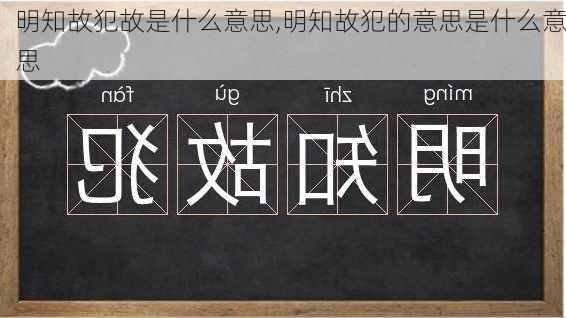 明知故犯故是什么意思,明知故犯的意思是什么意思