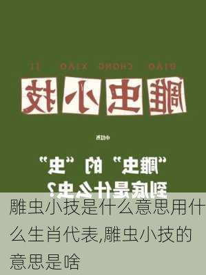 雕虫小技是什么意思用什么生肖代表,雕虫小技的意思是啥