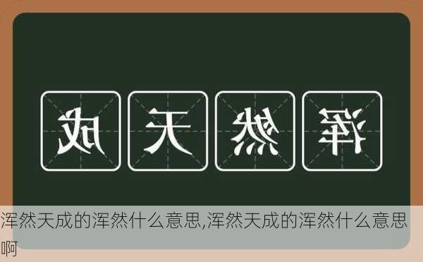 浑然天成的浑然什么意思,浑然天成的浑然什么意思啊