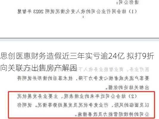 思创医惠财务造假近三年实亏逾24亿 拟打9折向关联方出售房产解困