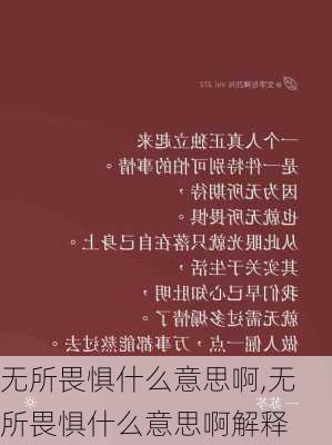 无所畏惧什么意思啊,无所畏惧什么意思啊解释