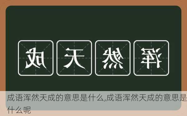 成语浑然天成的意思是什么,成语浑然天成的意思是什么呢