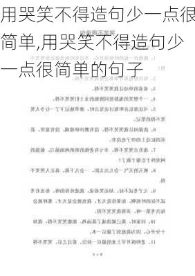 用哭笑不得造句少一点很简单,用哭笑不得造句少一点很简单的句子