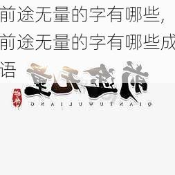 前途无量的字有哪些,前途无量的字有哪些成语