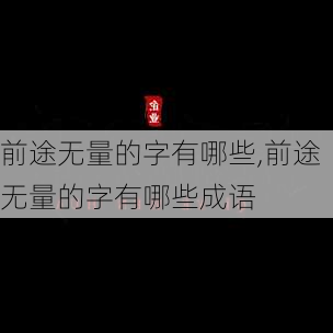 前途无量的字有哪些,前途无量的字有哪些成语