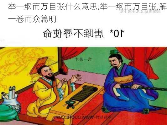 举一纲而万目张什么意思,举一纲而万目张,解一卷而众篇明