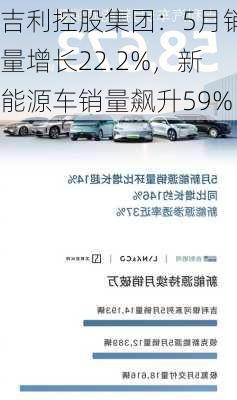 吉利控股集团：5月销量增长22.2%，新能源车销量飙升59%