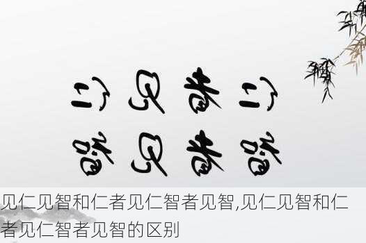 见仁见智和仁者见仁智者见智,见仁见智和仁者见仁智者见智的区别